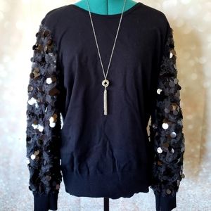 Alfani Sequin Sleeve Sweater